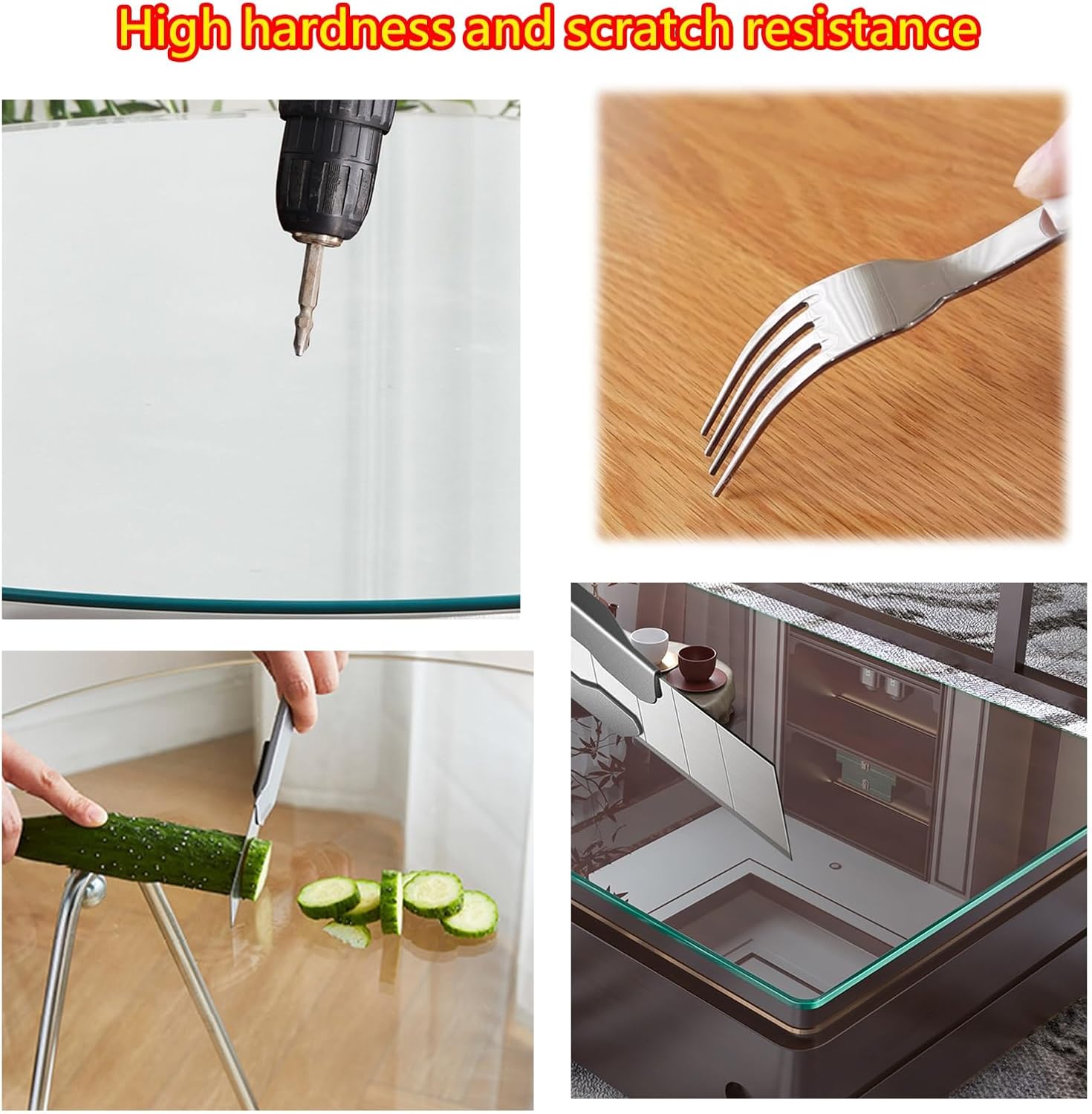 Round Polished Edge Tempered Glass Table Top, Thick Clear Glass Table Top, Multiple Sizes, for Furniture Protection Patio Dining Coffee End Tables.(45CM(17.7IN))
