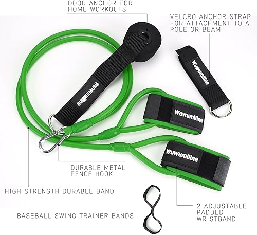 Miniatura 2 de Bandas de resistencia de béisbol y sóftbol con banda de entrenamiento de swing de béisbol, equipo de entrenamiento de fuerza de brazo para