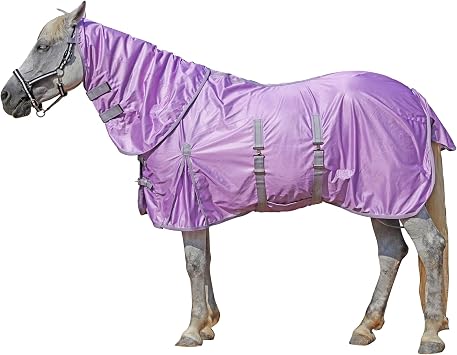 Leberna Combo Mesh Fly Rug with Belly Wrap & Neck Cover - Breathable Cooling Summer Fly Rug for Equine, UV & Insect Protection