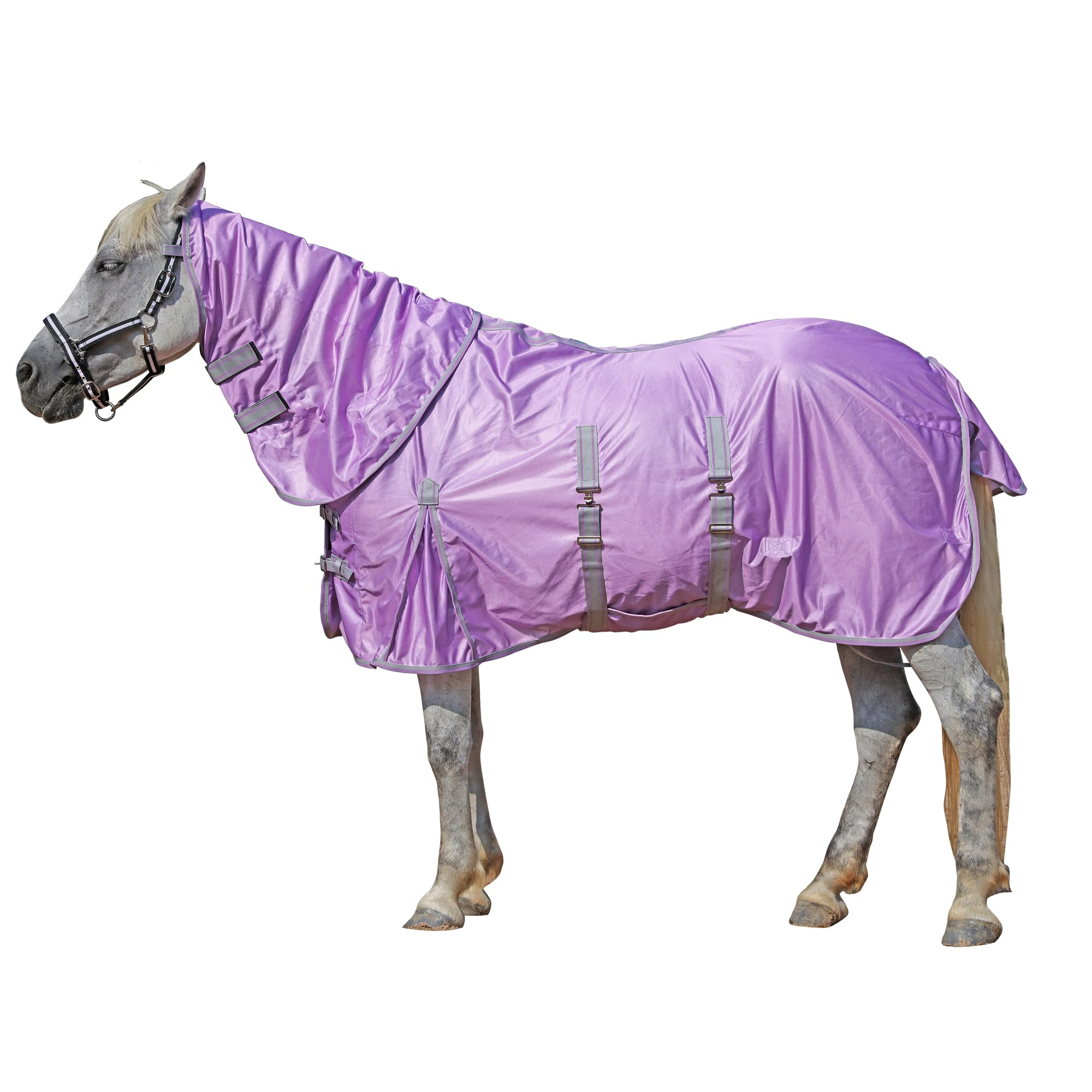 Leberna Combo Mesh Fly Rug with Belly Wrap & Neck Cover - Breathable Cooling Summer Fly Rug for Equine, UV & Insect Protection