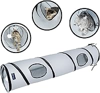 PetLike Collapsible Cat Tunnel Toy - 46" Pop-Up Peek-a-Boo Tube with Ball for Indoor Cats, Small Dogs, Rabbits