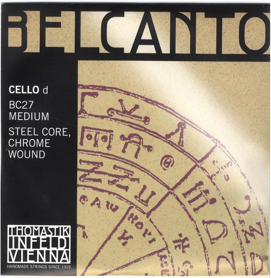 Thomastik-Infeld BC27 Belcanto Cello Strings, Single D String, BC27, 4/4 Size, Steel Core Chrome Wound