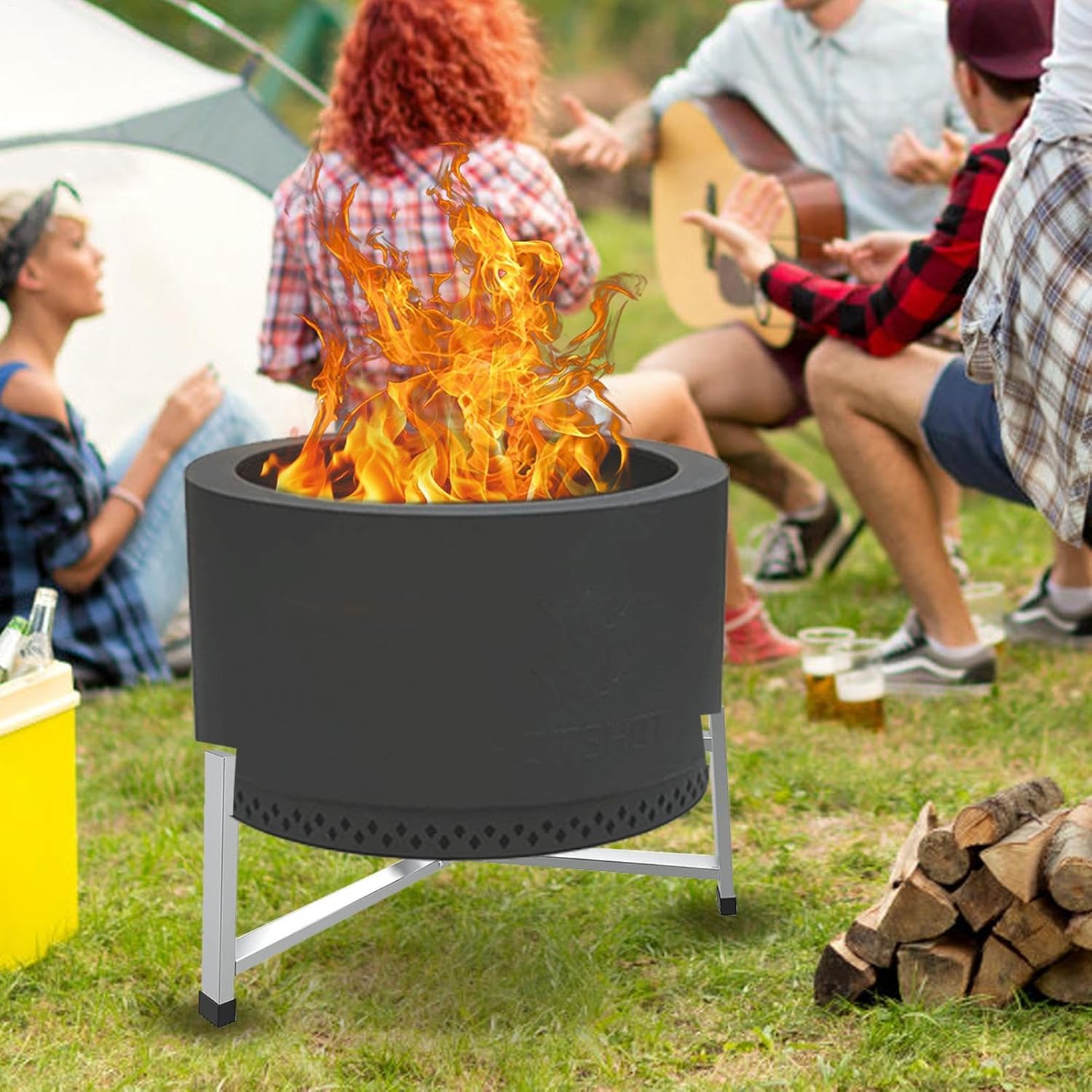 Fire Pit Stand,Stainless Steel Fire Pit Base | Outdoor Fireplace Tools, Campfire Cooking Equipment for Outside