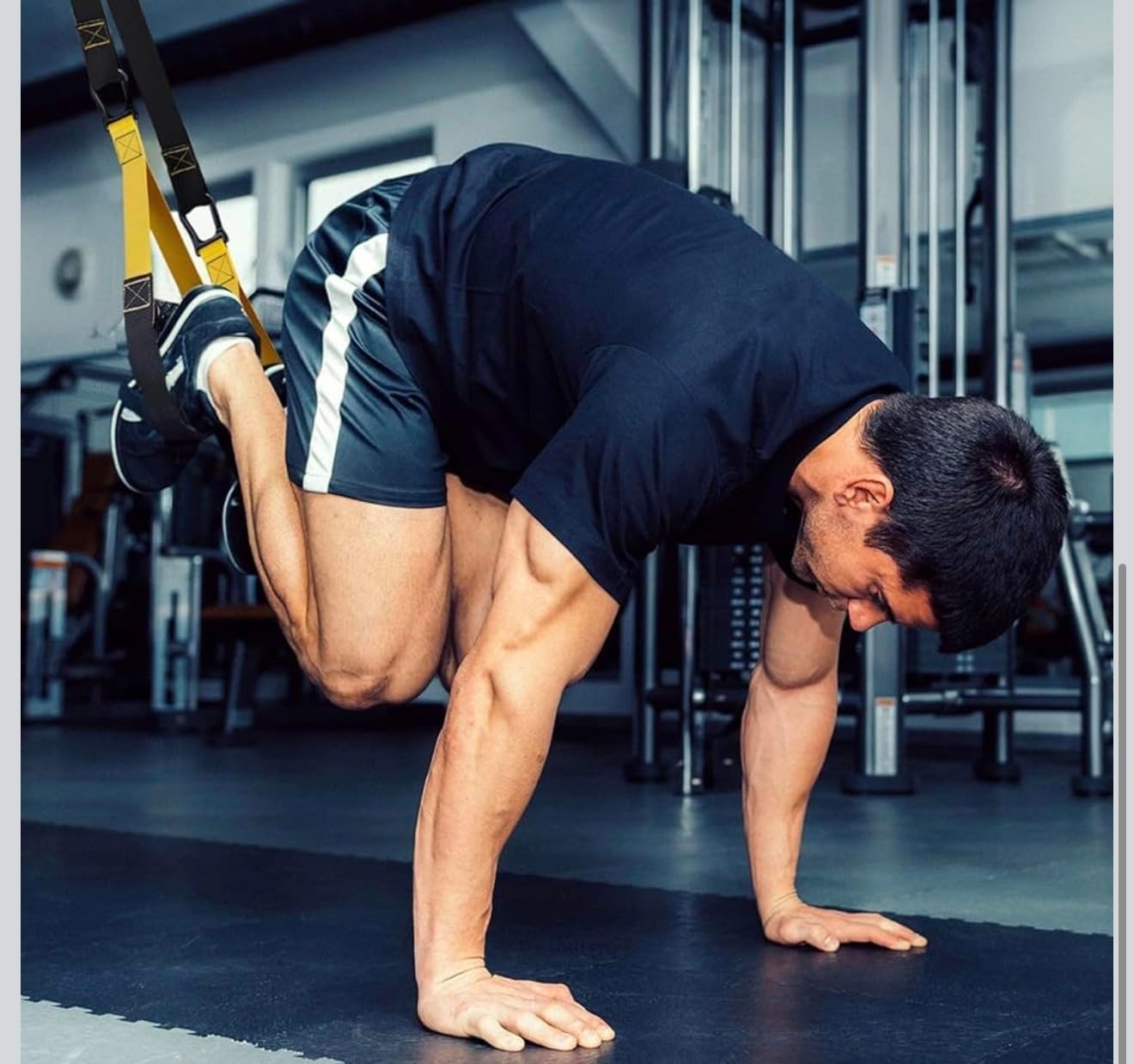 SportIQ P3 Pro Suspension Trainer Straps, Home Resistance Training Kit, Total Body Workout, Portable and Lightweight, Door Anchor and Carrying Bag for Home Gym