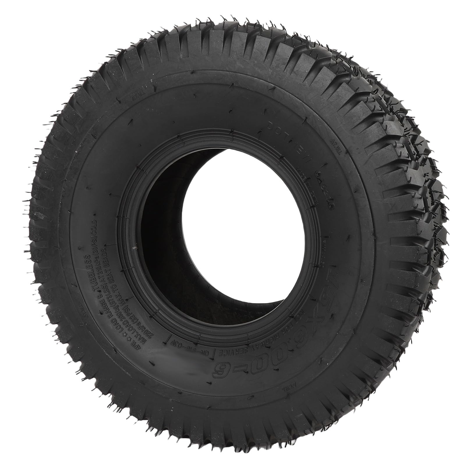 RiToEasysports Neumático de Vacío, Neumático de 15x6.00-6 sin Tubo sin Tubería para la Carretilla del Tractor del Patio del Carro Cortacésped, con Material de Goma, Textura sin Deslizamiento, Agarre