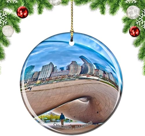 Miniatura 16 de Weekino Illinois Chicago Wrigley Field USA - Adorno para árbol de Navidad, decoración colgante para colgar, colección de recuerdos de viaje por