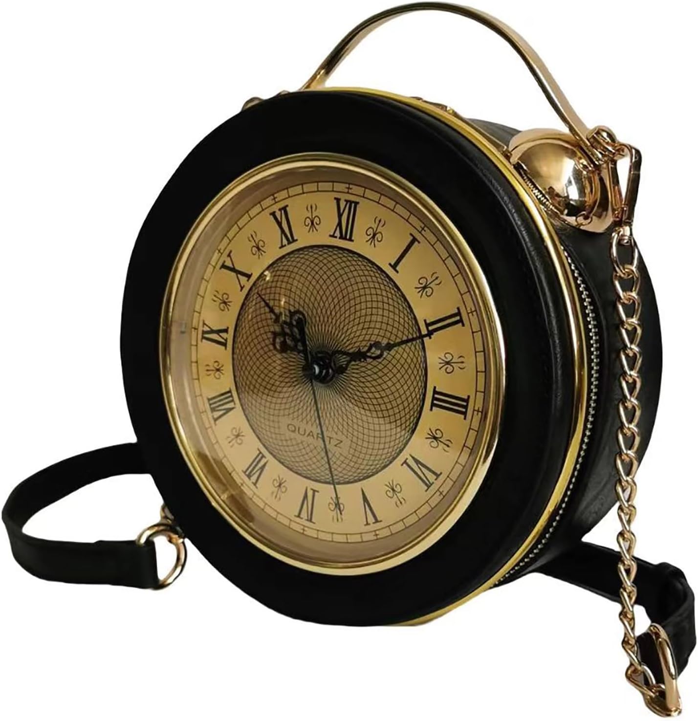 Lyuxhetaokdiq Women PVC Clock Shaped Handbag Crossbody Shoulder Bag Clock Purse