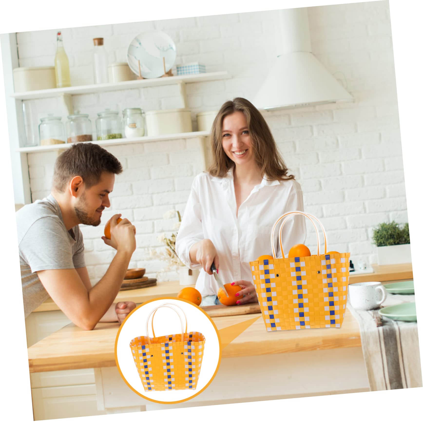 FUNOMOCYA 1Pc Shopping Basket Toy Container Snack Container Storage Basket Sundries Container Storage Tool Sundries Storage Organizer Home Basket Organizer Food Basket PVC Portable Lady Bags