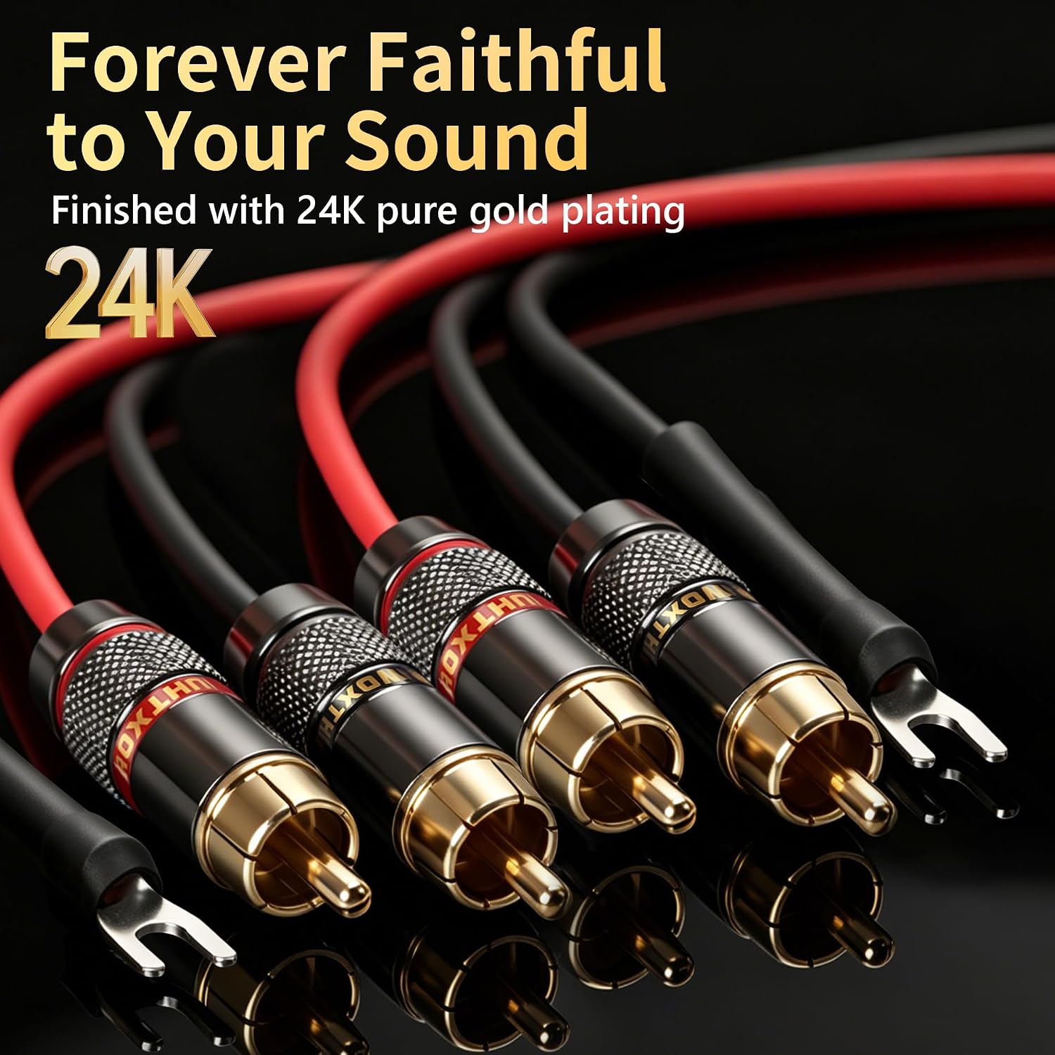 Phono Cable with Ground – 5N OFC RCA Cables for Turntable, Warm Balanced Vinyl Sound, Multi-Shield, 24K Gold-Plated, Durable Braided Jacket(3.28 ft/39.37 in)