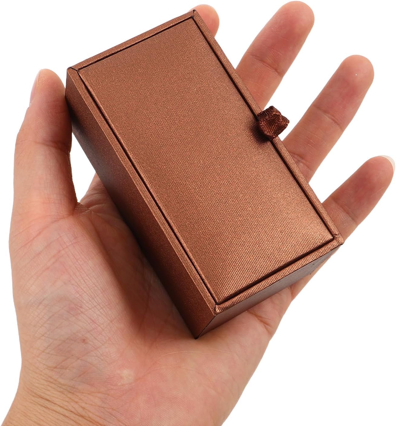 Pu Leather Cufflink Box for Men, Multifunctional Jewelry Storage Organizer with Elegant Design and Lint-free Interior, Compact Coffee Case for Small Jewelry and Accessories on Desk image 4