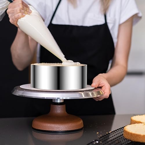 Miniatura 5 de Juego de 5 anillos redondos para tartas, cortador de galletas, moldes para tartas, molde de acero inoxidable, anillo de pastelería para hornear,