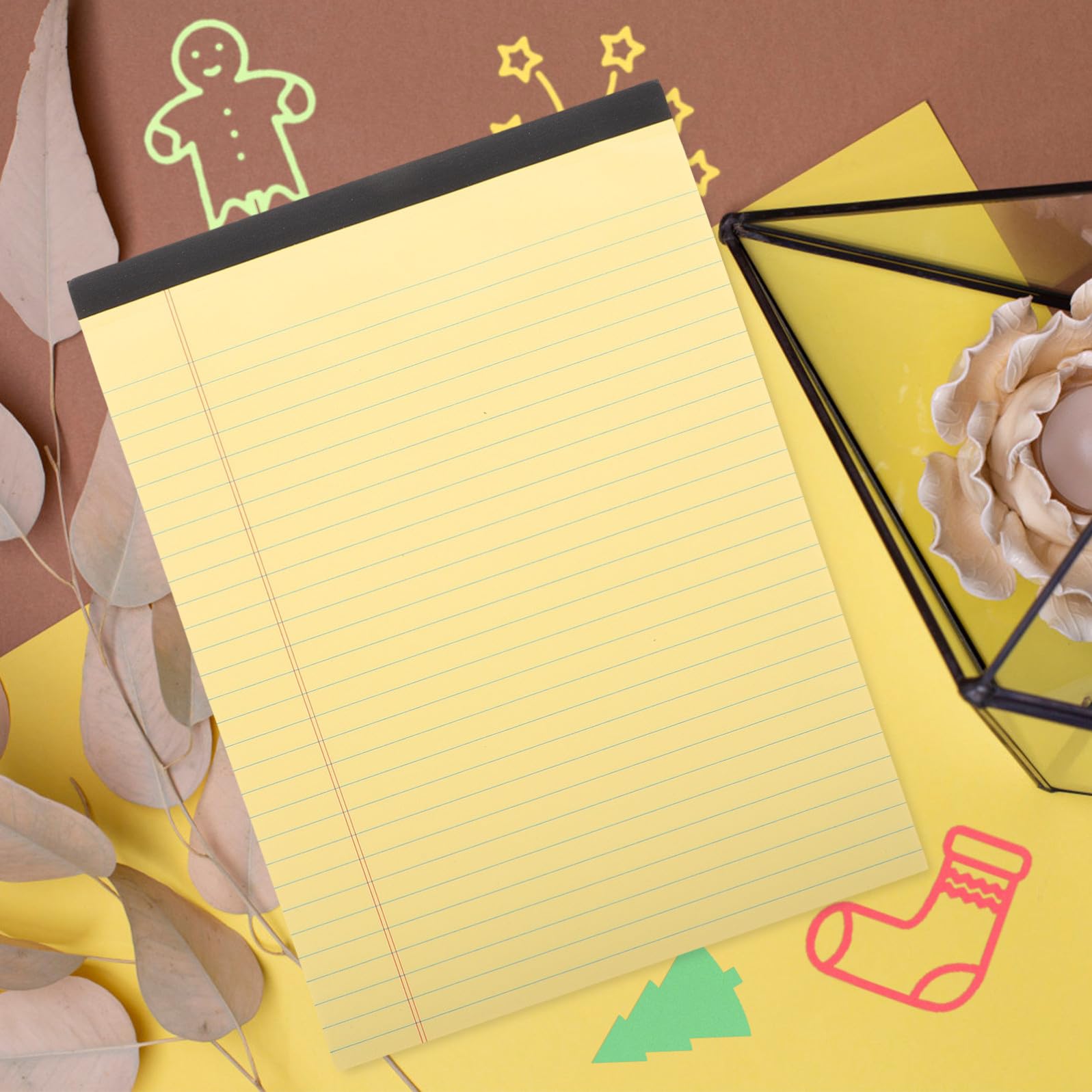 DOITOOL Blocco Note A4 Giallo 6 Pezzi con Pagine e Design a Sezioni per Annotazioni Organizzate per Scuola e Ufficio