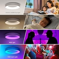 Matane LED mennyezeti lámpa RGB színváltó távirányítóval 36W dimmelhető 3