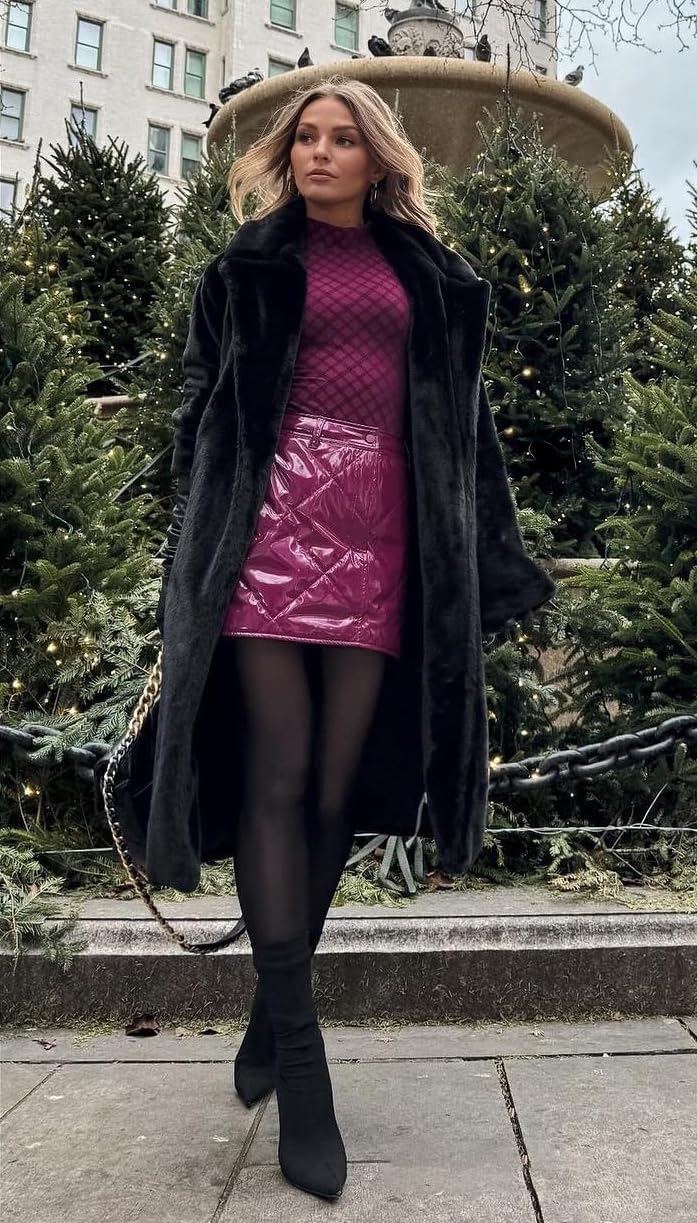 Women's Faux Fur Coat Fuzzy Warm Winter Overcoat Long Fur Jackets Outerwear with Pockets - Image 6