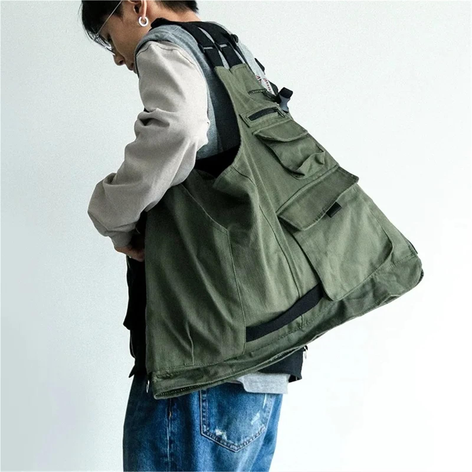 Gilet de Travail Polyvalent Convertible for Homme et Femme, idéal for Le Camping, la randonnée, pêche pour Chasse