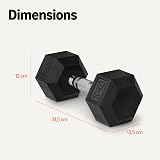 Amazon Basics haltères hexagonaux recouverts de caoutchouc set, 10 kg, Noir - 5