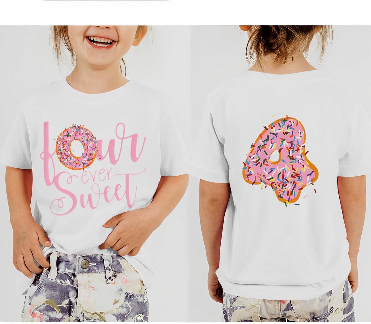 Birthday Girl Shirt Toddler Baby Girls 1st 2nd 3rd 4th 5th Bday Outfit Sweet Donut One Two Three Four Five Tee Tops - Image 2