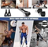 Vista 3 de Juego de 23 bandas de resistencia para entrenamiento, 5 bandas de ejercicio apilables con asas, 5 bandas de bucle de resistencia, cuerda