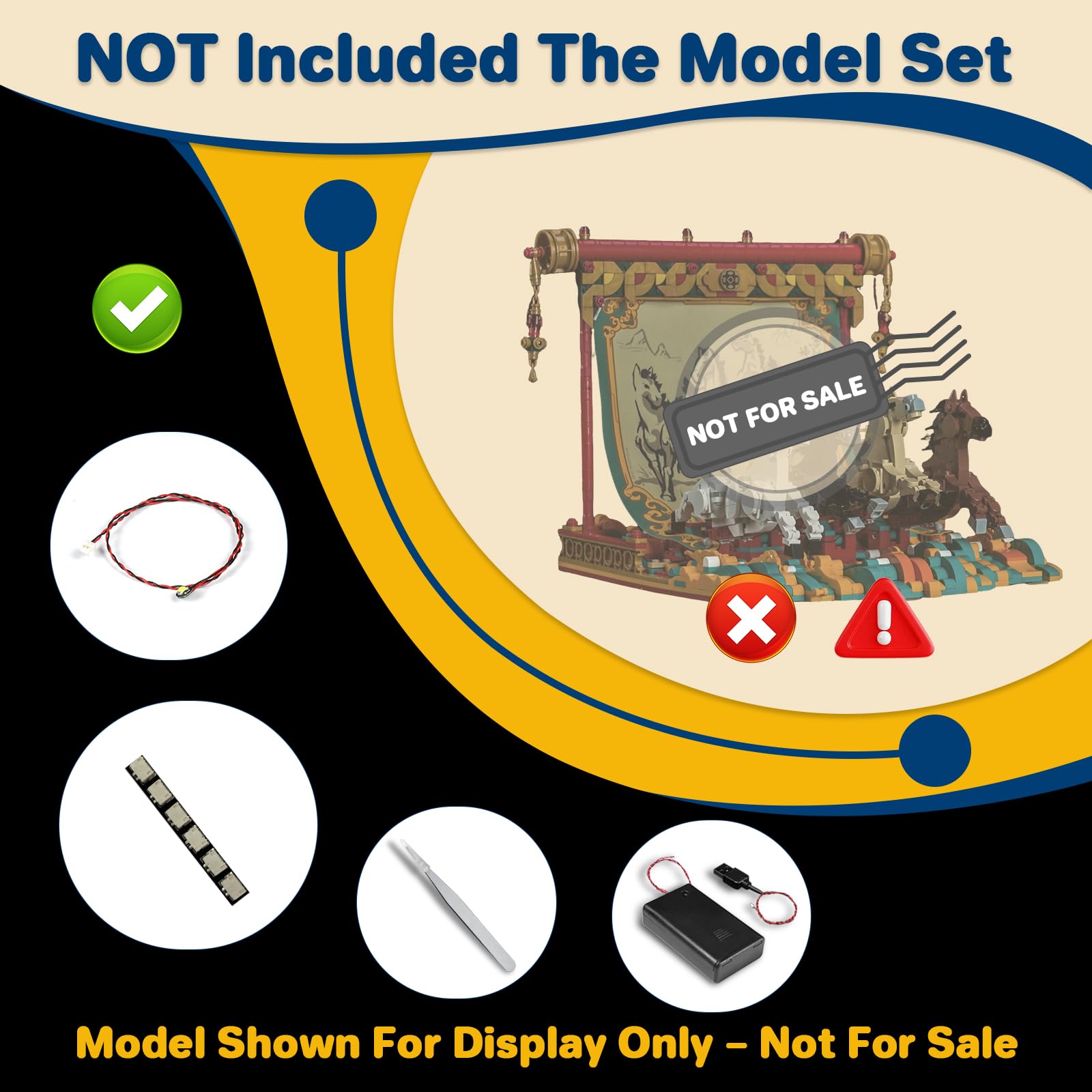 LocoLee Led Light Set Compatible with Lego 80119 Galloping Horses Canvas Led Decoration Lighting Kit Compatible with Lego 80119 Building Blocks Model,Only Lights Set,No Model - Image 2