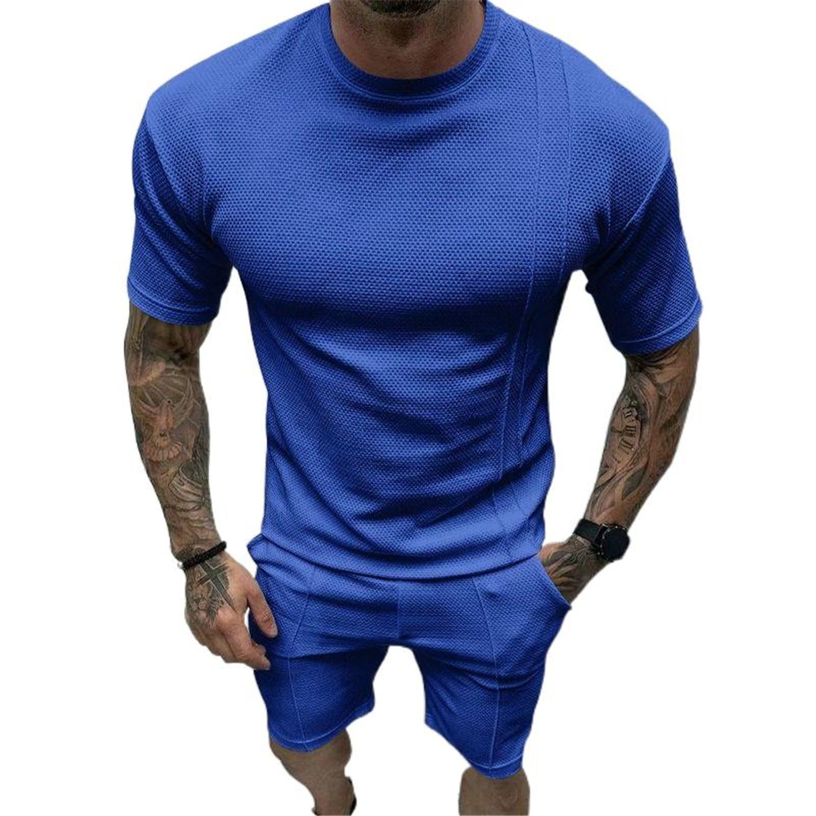 MORISTE Męski zestaw rekreacyjny o regularnym kroju, szybkoschnący, oddychający, lekki T-shirt i szorty, odzież letnia