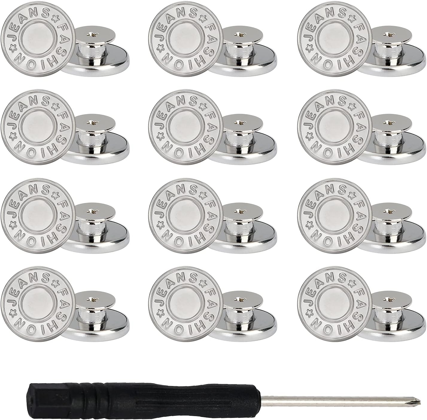 Jeans Button No Sew Metal Instant Jean Button Pins Detachable and Adjustable