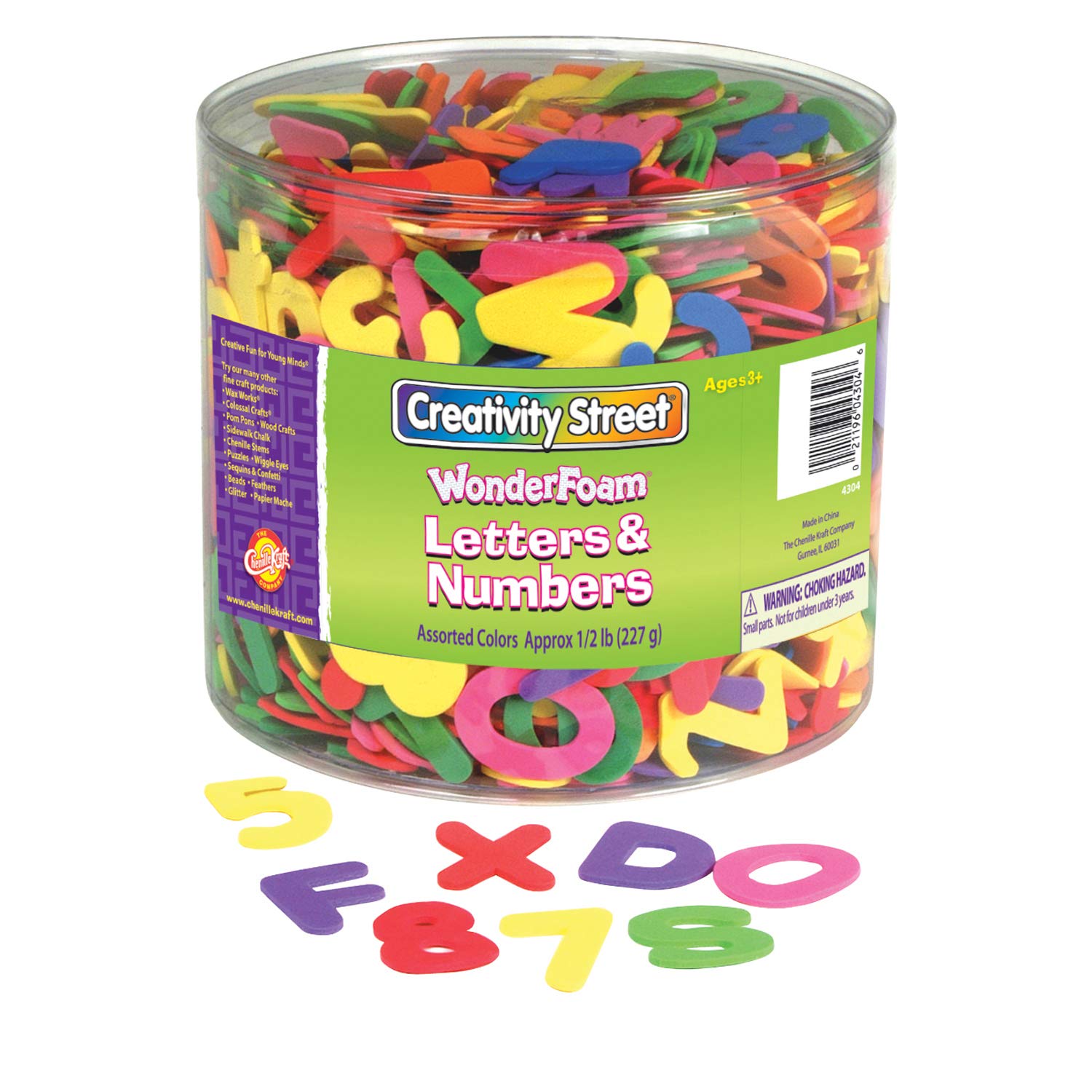 Chenille Kraft CK-4304 Wonder Foam Letters and Numbers, 6" Height, 6.9" Wide, 6.9" Length, 1/2 lb. (1500 count)