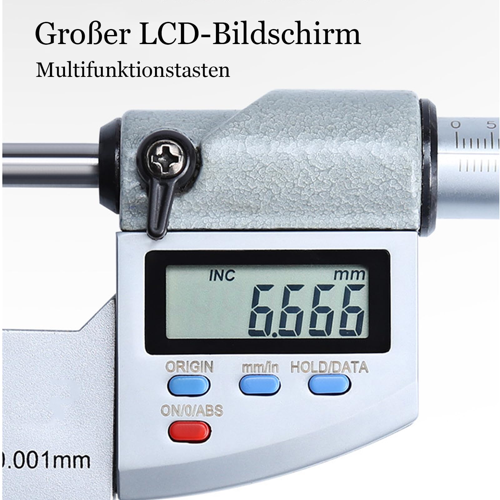 IP65 zestaw mikrometrów cyfrowych, 0-100 mm, elektroniczny zestaw śrub do mierzenia kabłąkowego ze stali nierdzewnej, wodoszczelny, do obróbki CNC i warsztatu, precyzyjny miernik do pomiaru