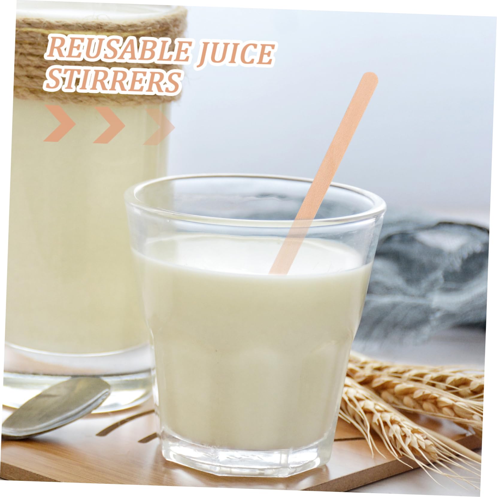 SOLUSTRE Elegant Wooden Stirrer Set 150pcs 14cm Long Stirring Rods for Coffee Tea Cocktails Reusable Swizzle Sticks for Parties