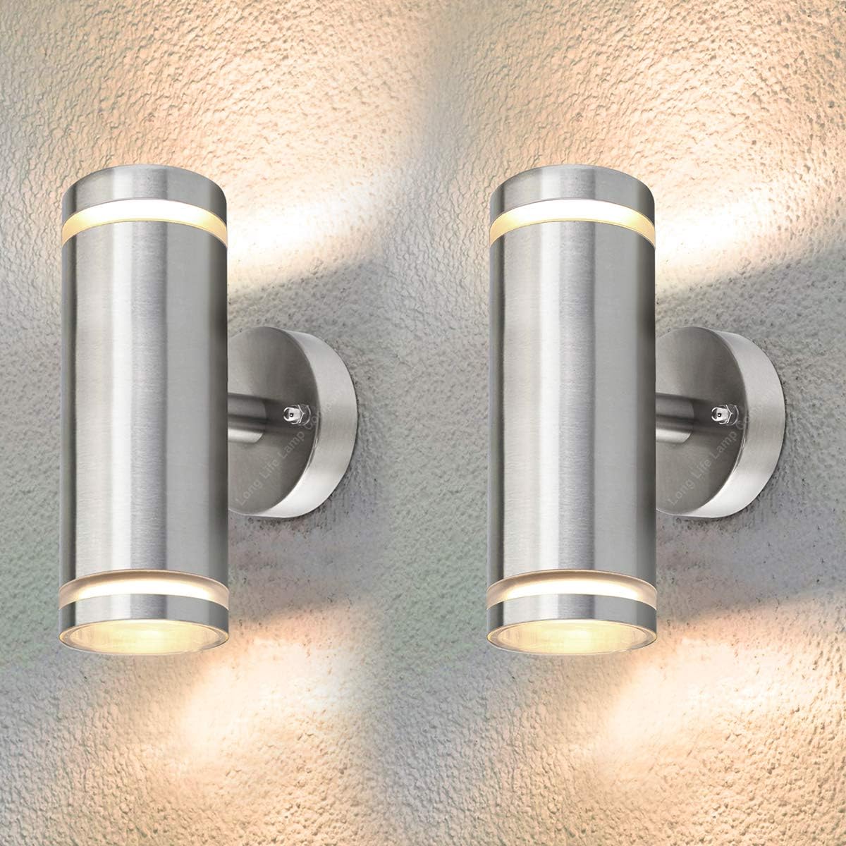 Modern Outdoor Wall Light Up Down IP65 Stainless Steel Clear Diffuser Zlc308
