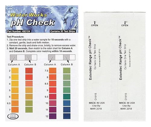 Industrial Test Systems WaterWorks 480104 - Verificación de pH, 30 segundos de tiempo de prueba, rango de pH 2-12 (paquete de 30)