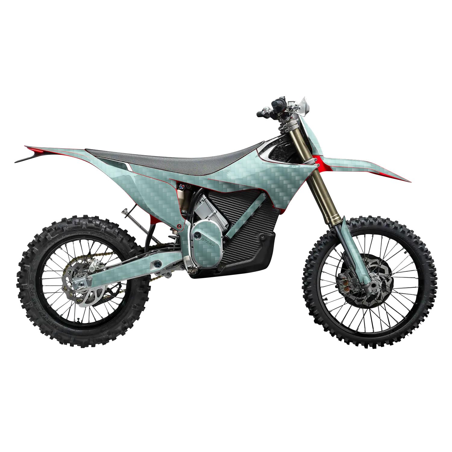 Carbon Fiber Stark Varg MX 2023-2025 Graphics Kit Wrap - Solid Seafoam - Varg MX Skin - Premium 3M Vinyl Protective Wrap Decal Cover - Easy to Apply | Crafted in The USA by MightySkins
