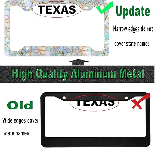 Miniatura 3 de Marco de matrícula de metal, soporte de etiqueta de metal, accesorios para automóvil (cristal floral)