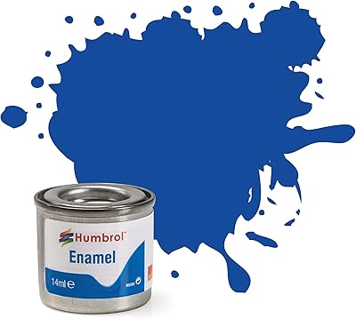 Humbrol AA7105 14ml No. 1 Tinlet Enamel Paint 209 (Fluorescent Fire Orange Gloss) - Moonlight Blue