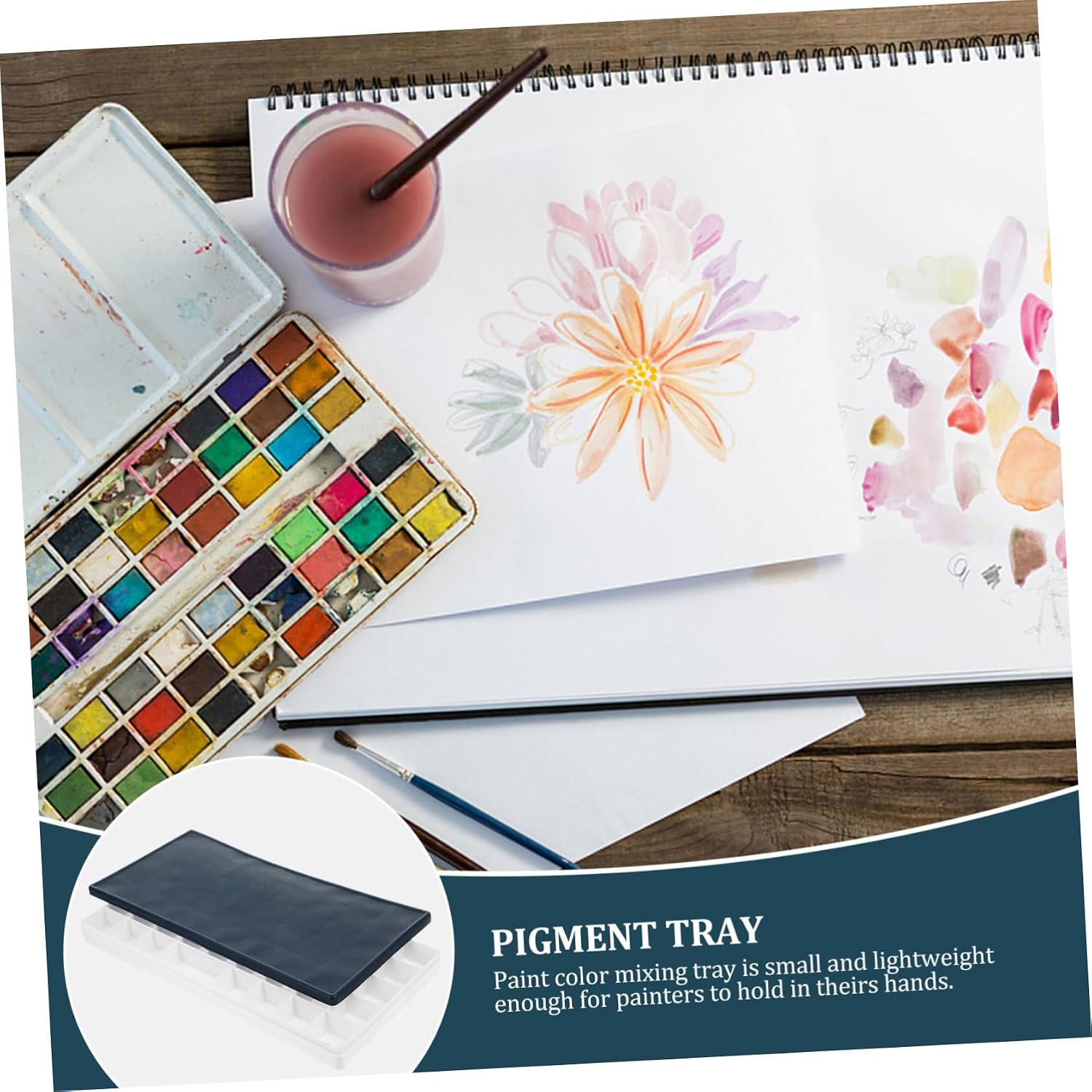 Painting Color Mixing Tray Portable Pigment Case for Watercolor and Durable Art Painting Box for Home Studio and Travel