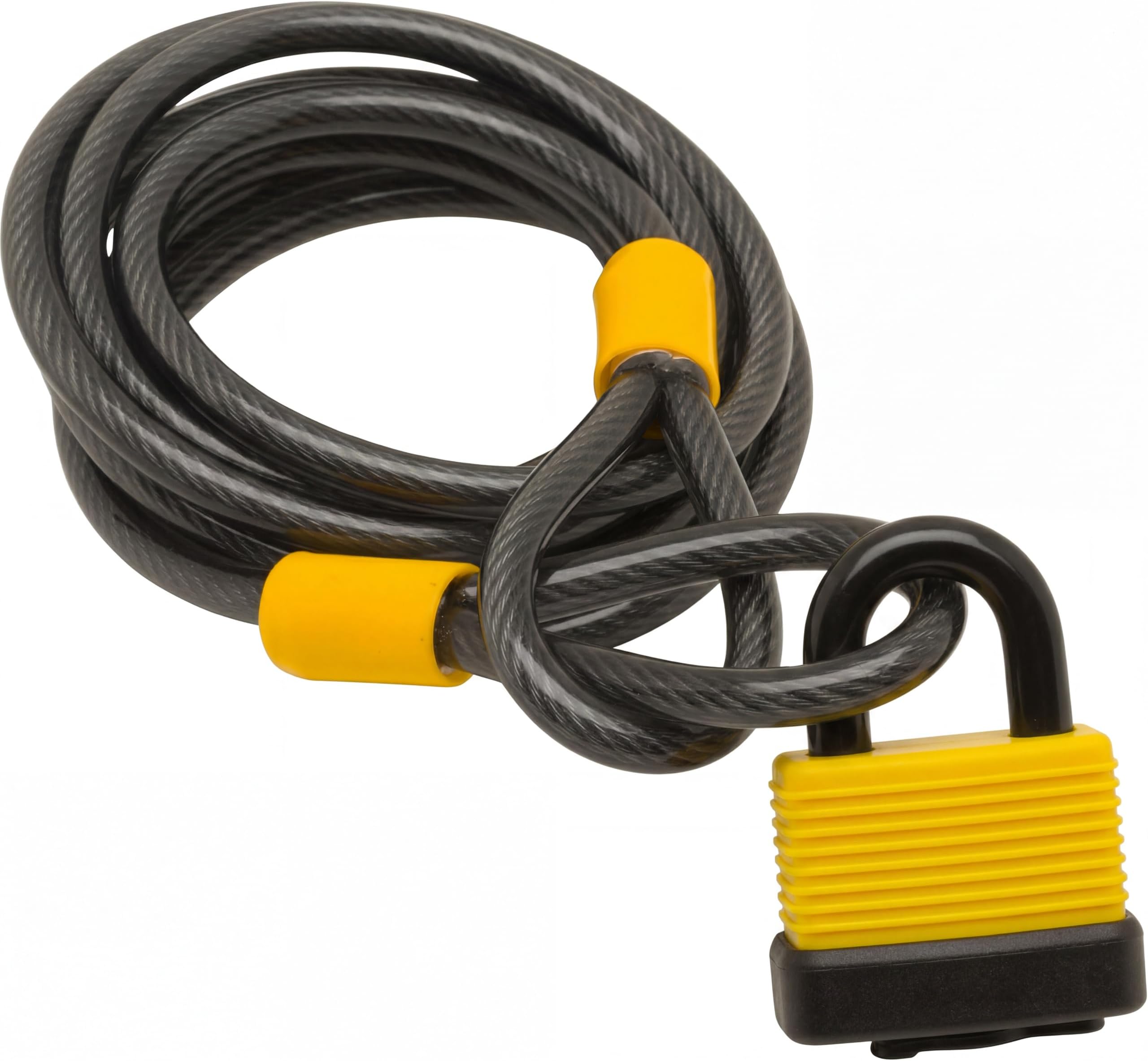 825 C WPL 2.5m 8mm Steel Security Cable & 48mm Weatherproof Padlock, Black