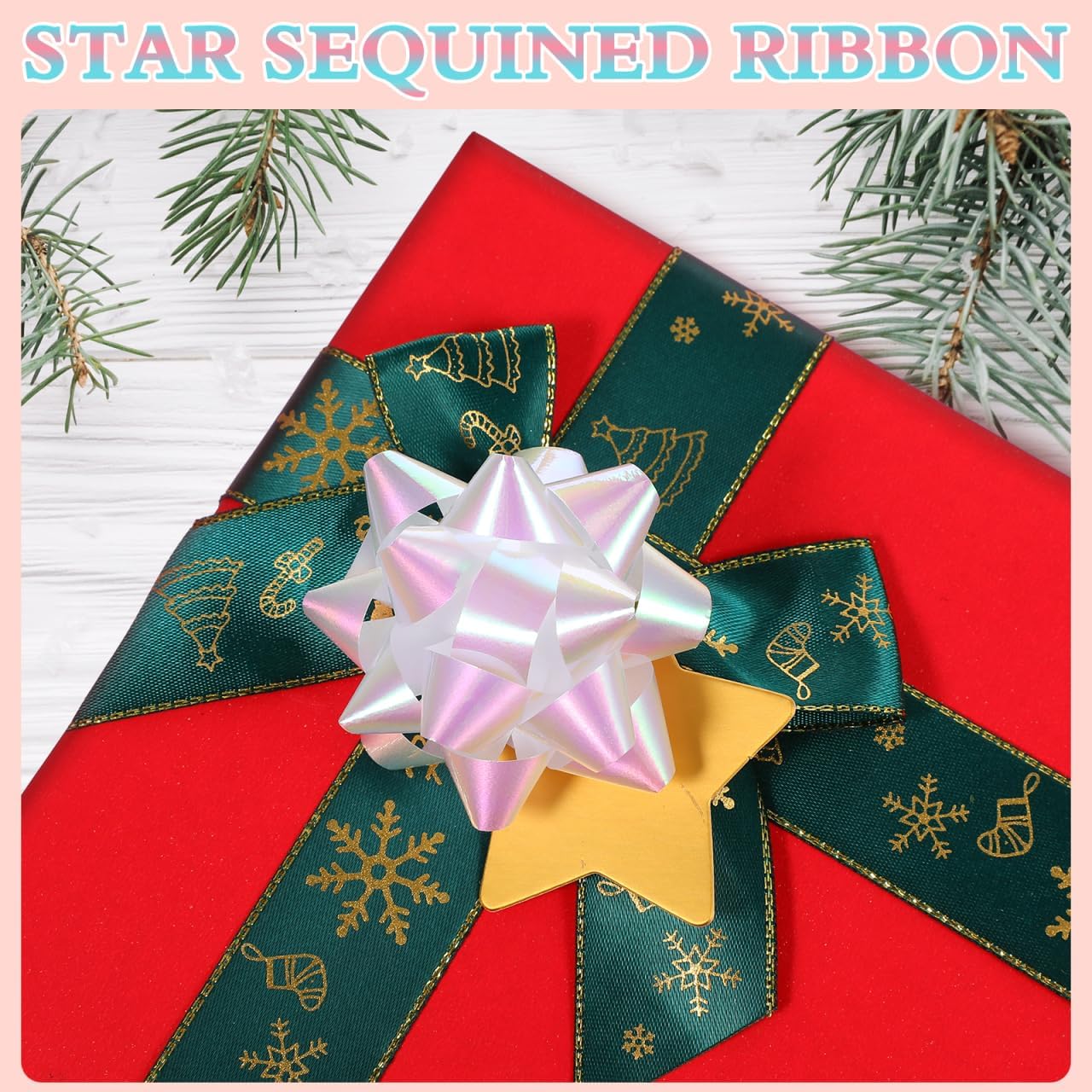 Operitacx 70 Pcs 2-Inch Christmas Bow, Self-Adhesive Pre-Tied Bows for Presents Wrapping Packaging and DIY Crafts, Assorted Colors