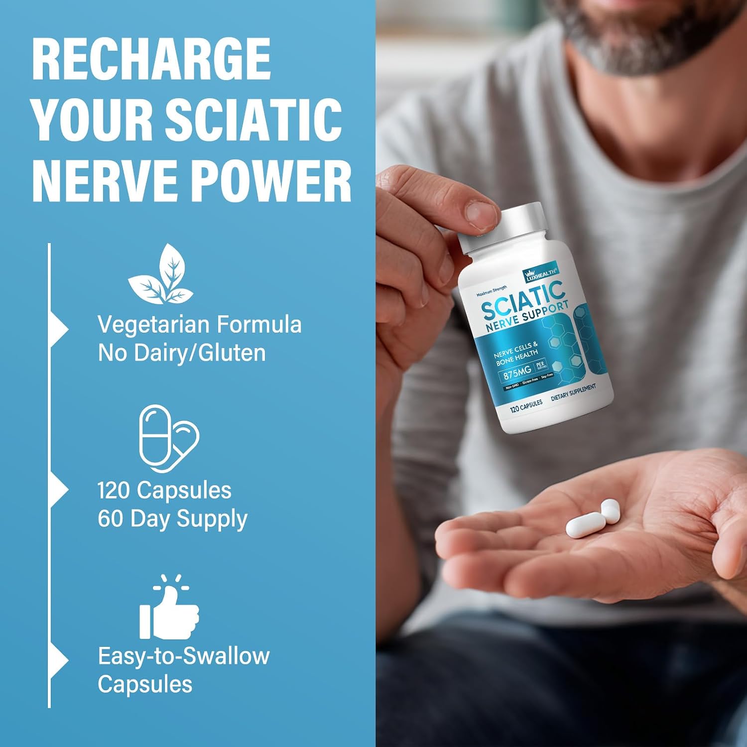 Best Sciatic Nerve support - Magnesium & Vitamins Supplement Review