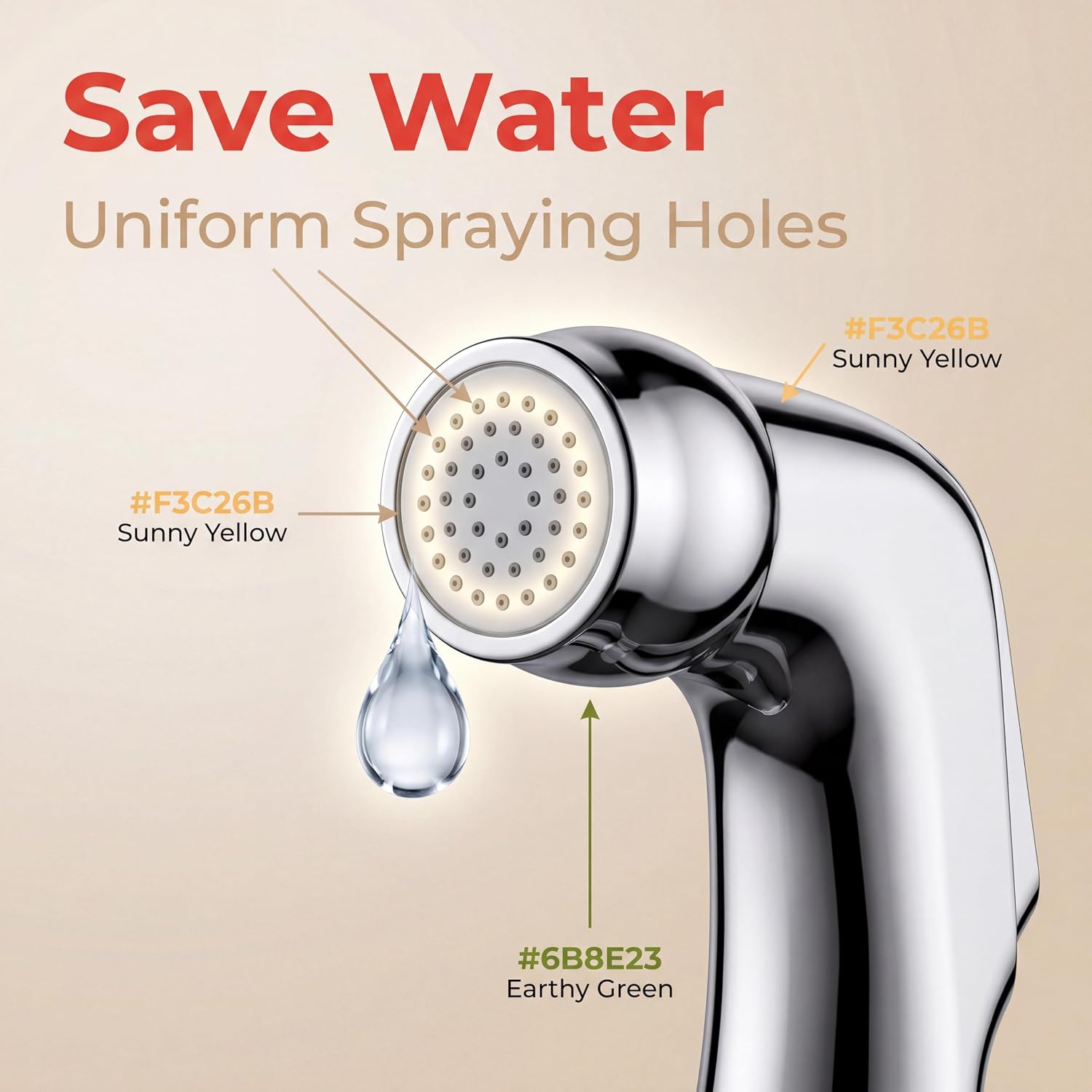 VINGVO Bidet Sprayer, Handheld Bidet Sprayer, ABS Material, Chrome Finish, Silver, Modern Style, Water Saving Nozzle, Bath