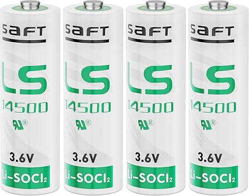 JOZELNK Paquete de 4 LS14500 AA 3.6V Li-SOCl2 Li-SOCl2 2600mAh para baterías SAFT Uso para dispositivos de sistema de seguridad PLC Baterías de
