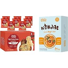 VOLO VERO Protein Ramen Noodles 22g Plant Based Protein and Konjac Noodles Angel Hair Pasta Low Calorie Vegan Meal, Gluten Free, Sugar Free, Low Carb, Ready to Eat Shirataki Noodles, 18 Packs