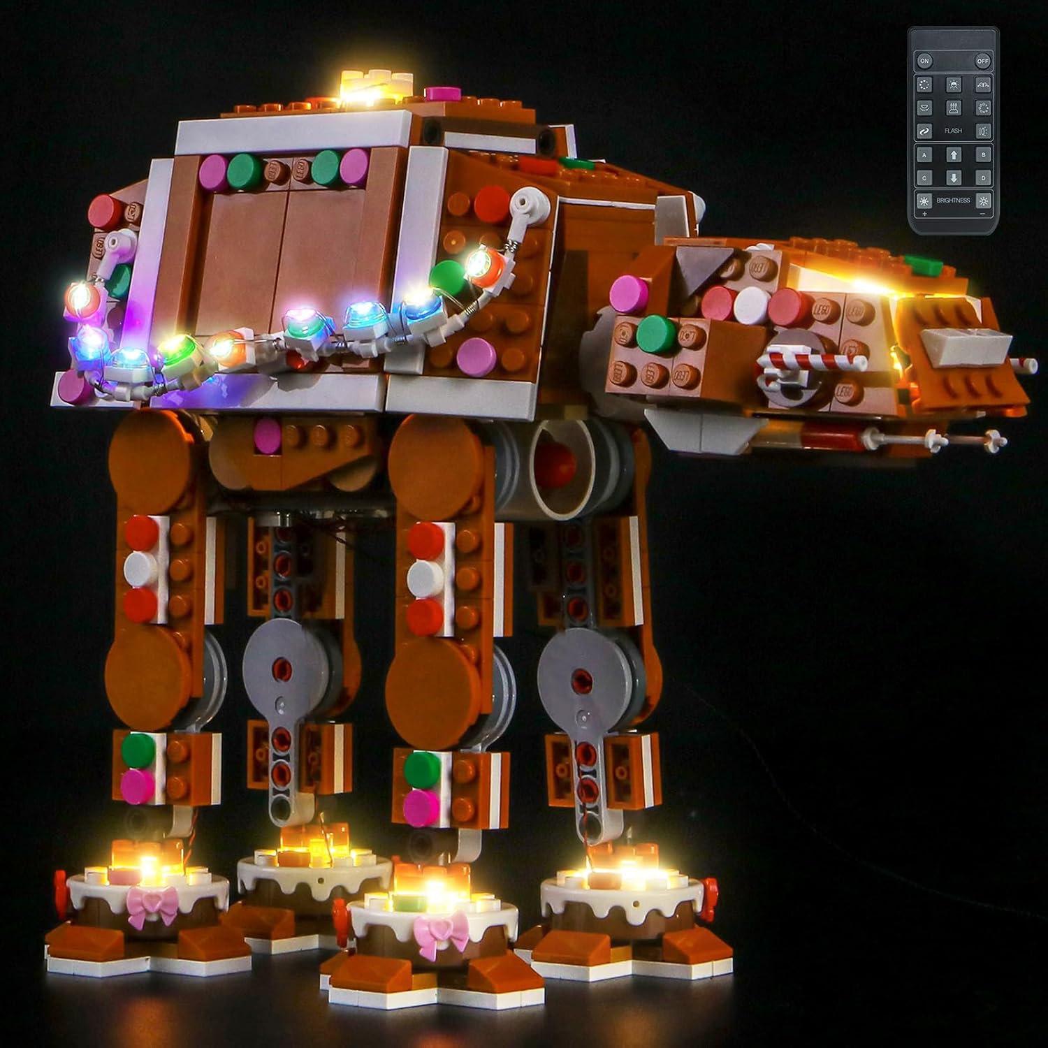 Customized Light kit Compatible with Lego 40806 Gingerbread at-at Walker - No Model Only Light, LED Lighting Accessories Compatible with Lego 40806 (Customized RC Version)