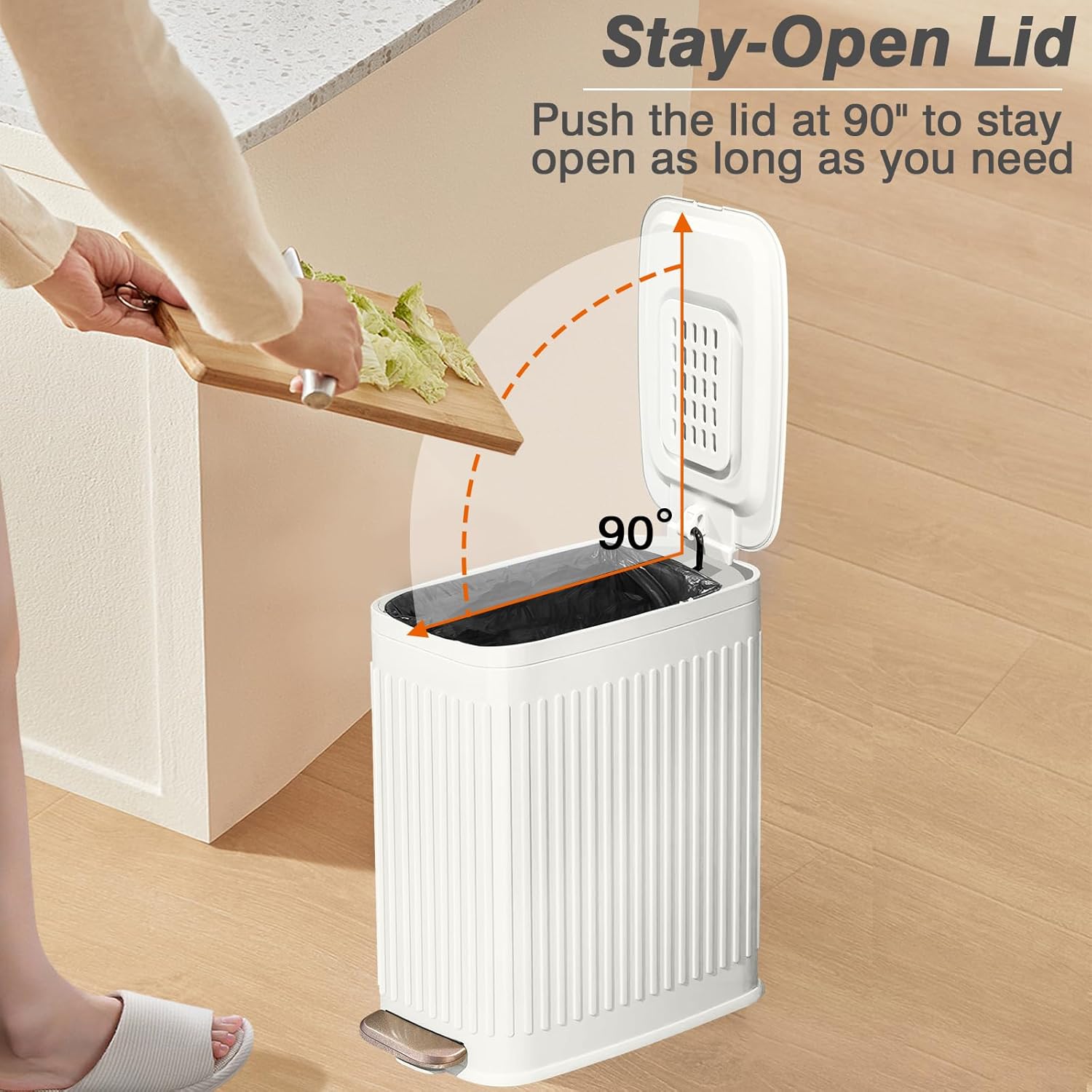 GloDeals Bathroom Trash Can& Kitchen Compost Bin Trash Can with Lid