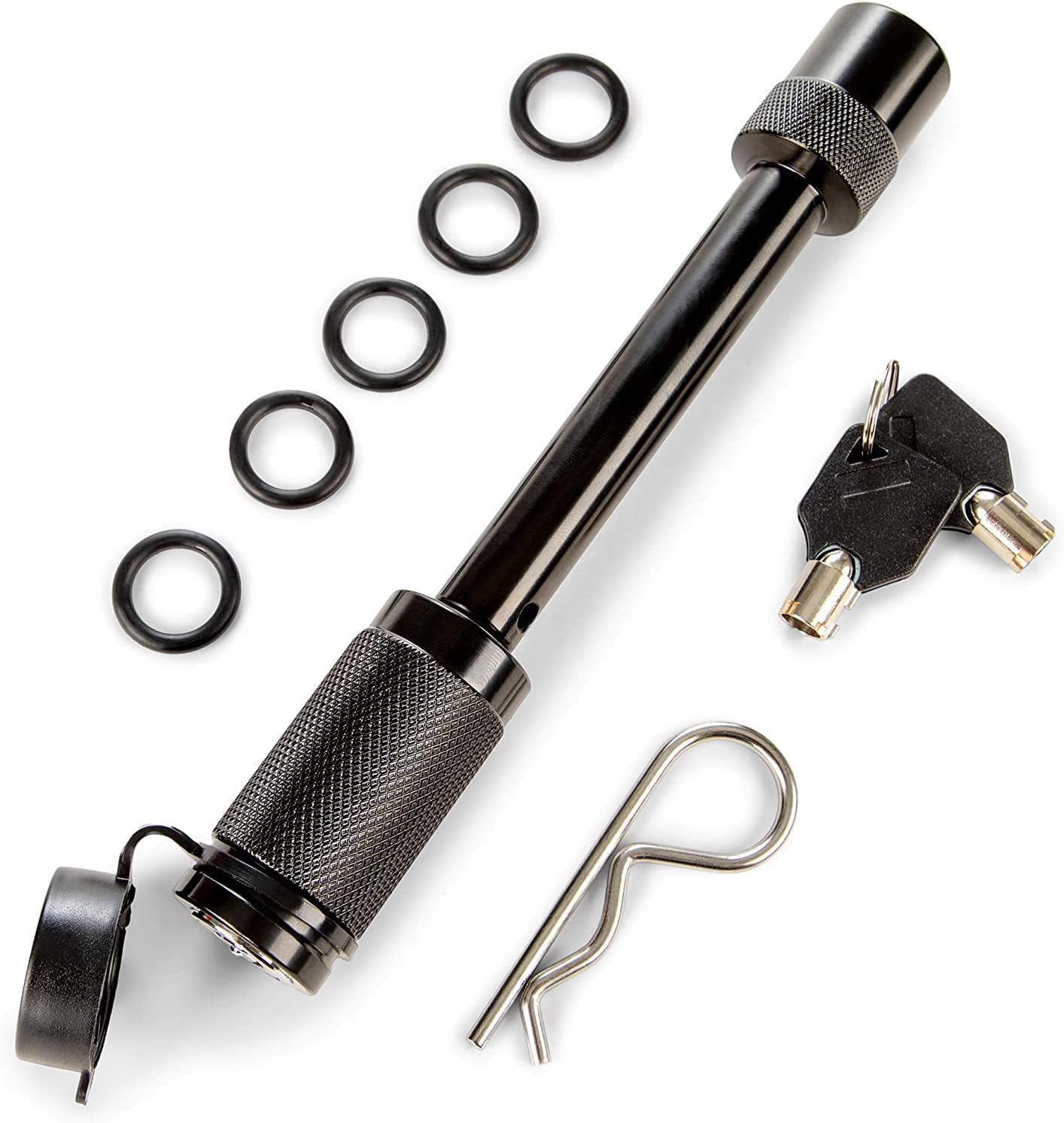 PROREADY Trailer Hitch Lock - ⅝” Locking Hitch Pin, 2 Keys - Receiver Hitch Lock with Rubber Cap - Heavy-Duty Performance for Towing