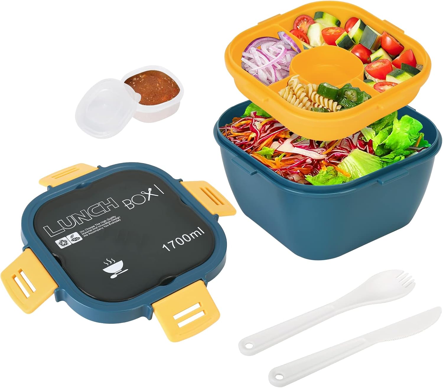 MOLINGRITAR Salad Lunch Container for Adult Men Women ToGo