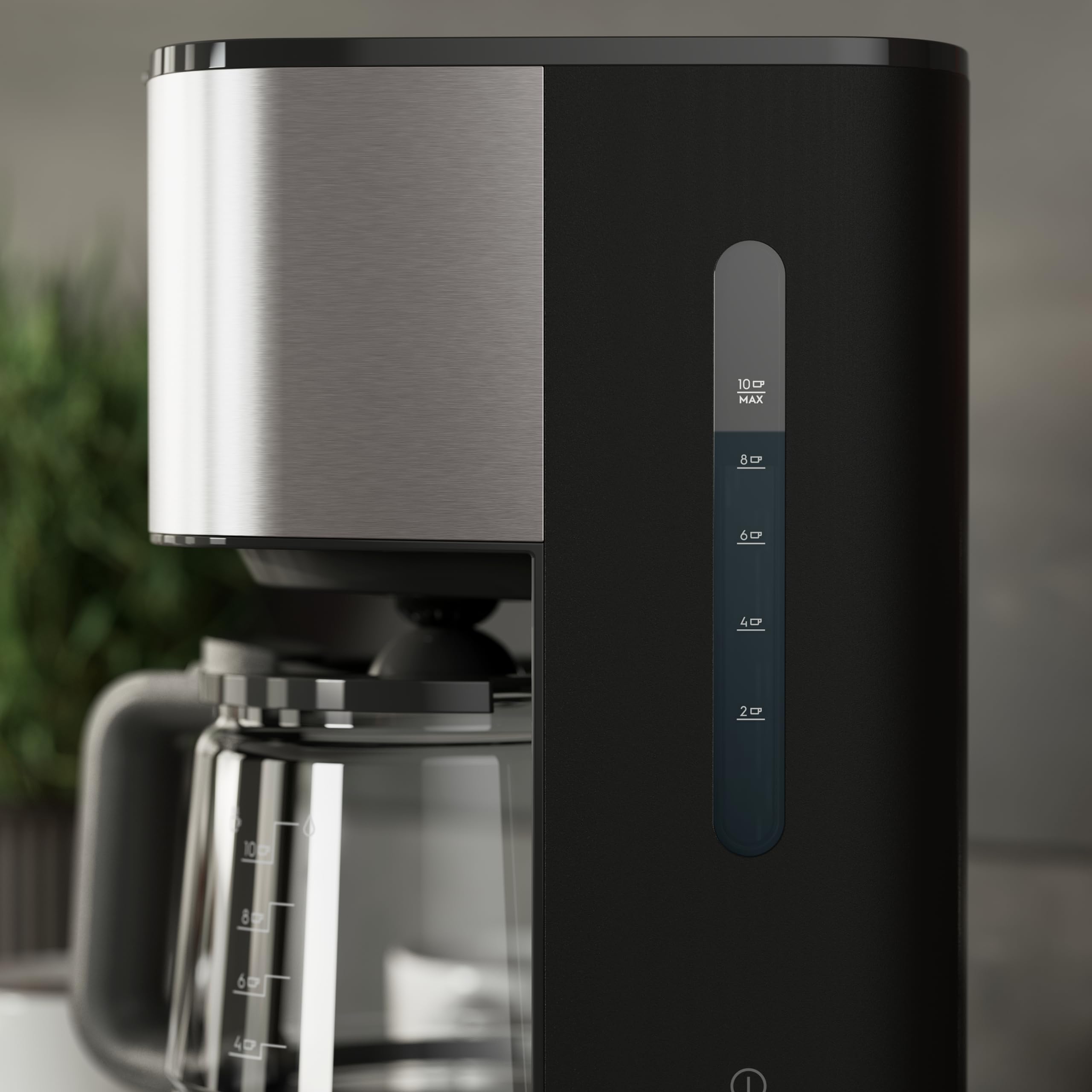 AEG Cafetera Automática de Goteo Deli 3 - Modelo CM3-1-3ST - Jarra de Vidrio - 12 Tazas - 11000 W de Potencia - Sistema Antigoteo - Apagado Automático - Filtro Extraíble - Acabado Metalizado