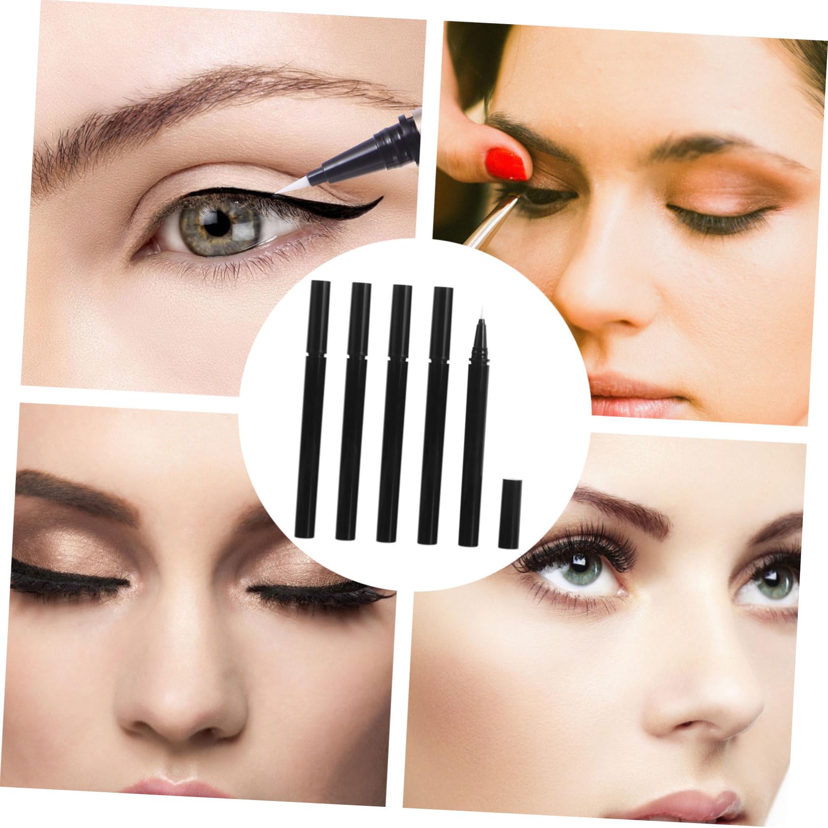 9pezzi Penne Eyeliner Vuote Setola Assortita Contenitori Ricaricabili Per Pratici Eyeliner Unghie