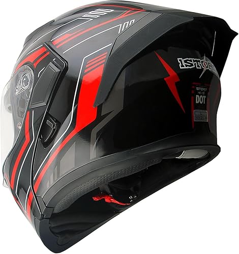 Miniatura 2 de 1Storm - Casco modular de cara completa para motocicleta con doble visera abatible protector solar HB89 negro brillante ArrowBlue, Arrow Green,