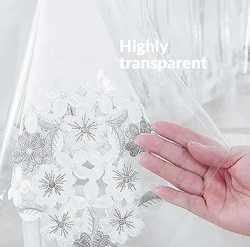 Miniatura 4 de Artisan Flair Protector de mantel de vinilo transparente a prueba de aceite, fácil de limpiar, transparente (ovalado) - 60 x 90 pulgadas