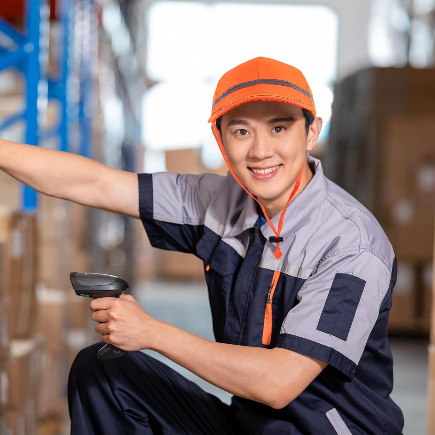 ARTIBETTER Reflective Bump Cap Safety Baseball Cap Style Hard Hats Breathable Lightweight Safety Hat for with Reflective Stripes for Adult Men Women Orange
