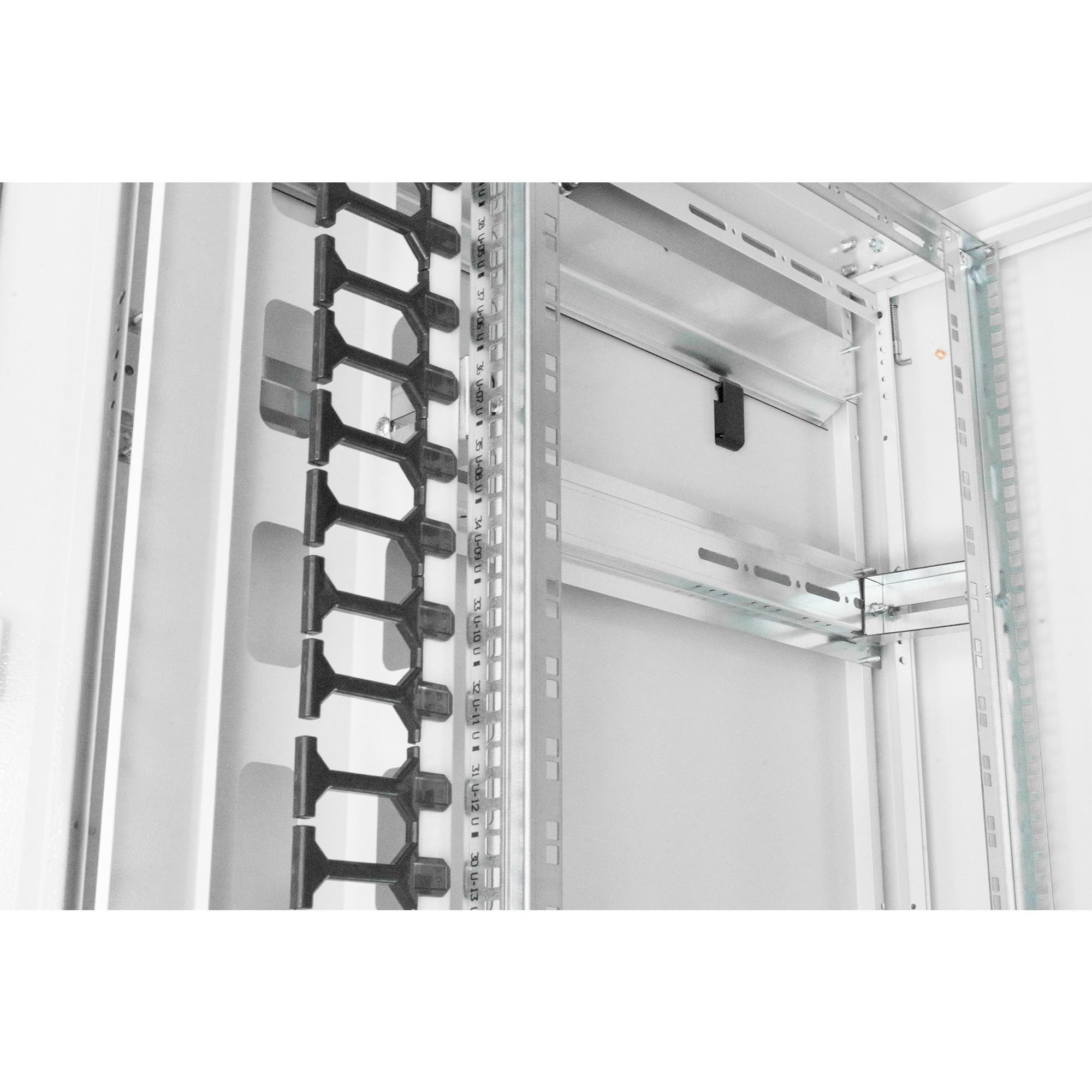 DIGITUS Armoire réseau - 19 Pouces Rack 42U - 80x100 cm - série Varioflex-N - capacité de Charge 1200 kg - Profondeur utile 770 mm - Porte Avant vitrée - Gris